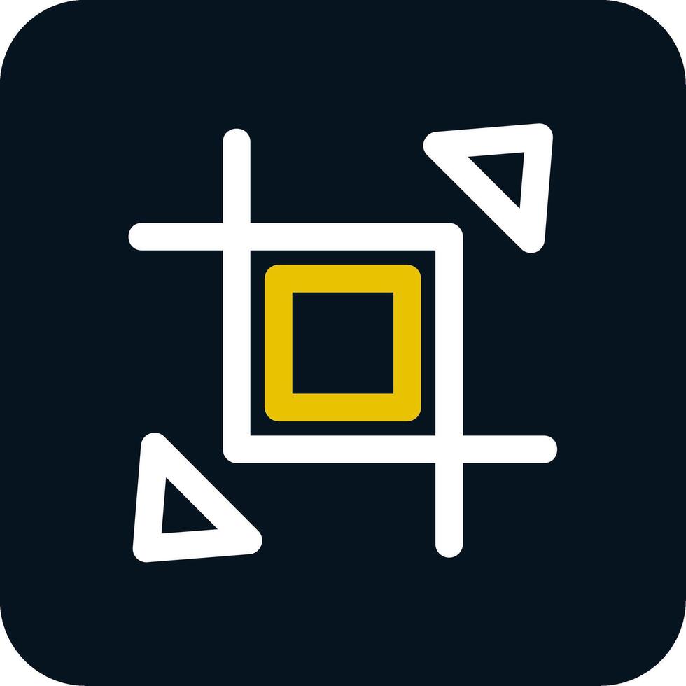 Expand crop resize Line Yellow White Icon vector