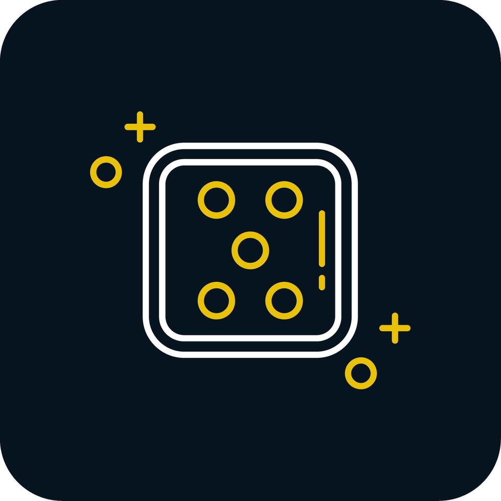 Dice five Line Yellow White Icon vector