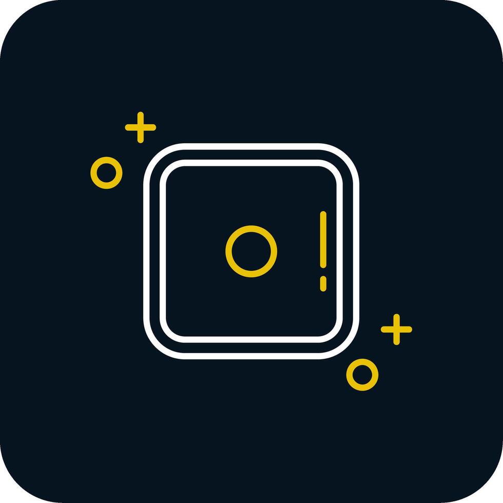 Dice one Line Yellow White Icon vector