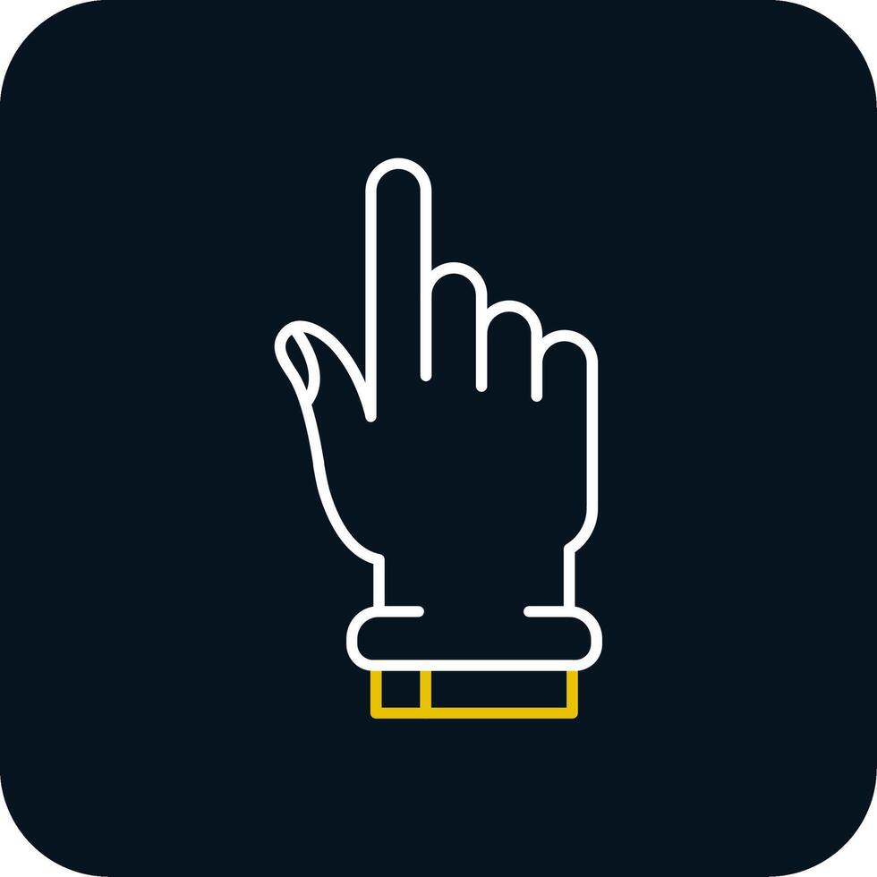 Hand click Line Yellow White Icon vector