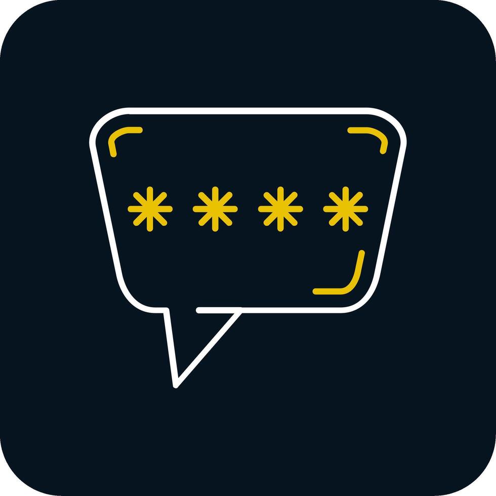 Chat box Line Yellow White Icon vector