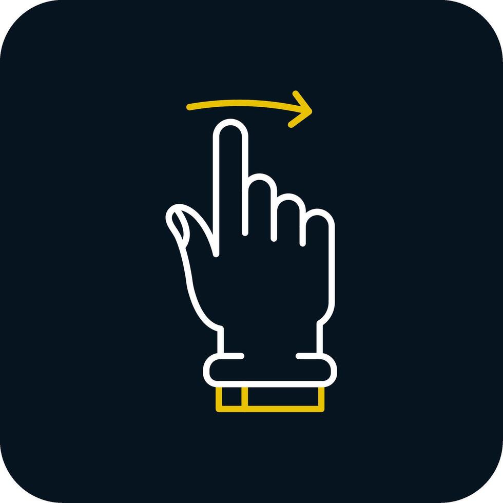 Swipe Right Line Yellow White Icon vector
