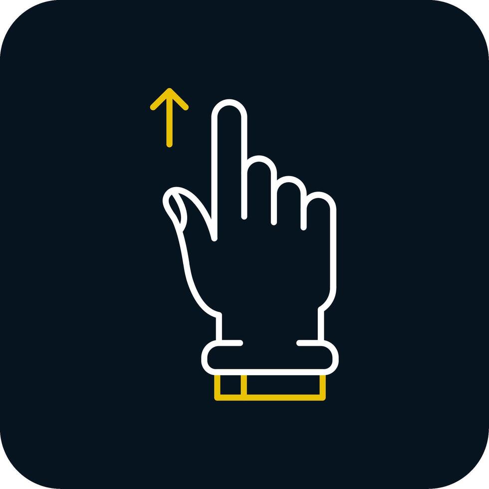 Swipe Up Line Yellow White Icon vector