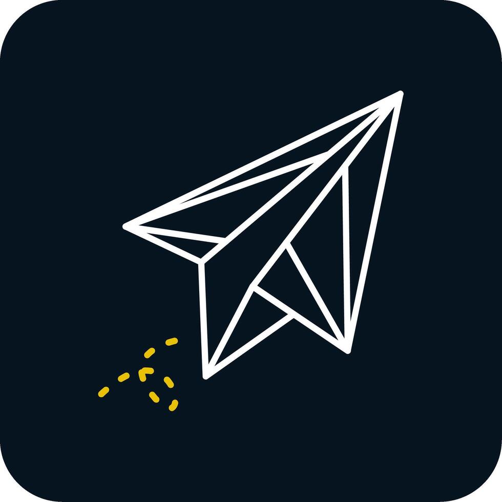 Paper plane Line Yellow White Icon vector