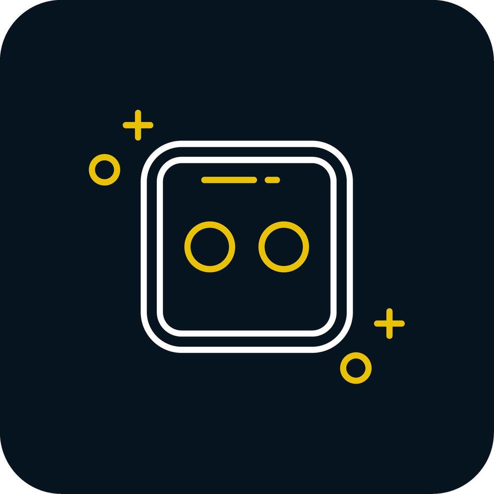 Dice two Line Yellow White Icon vector