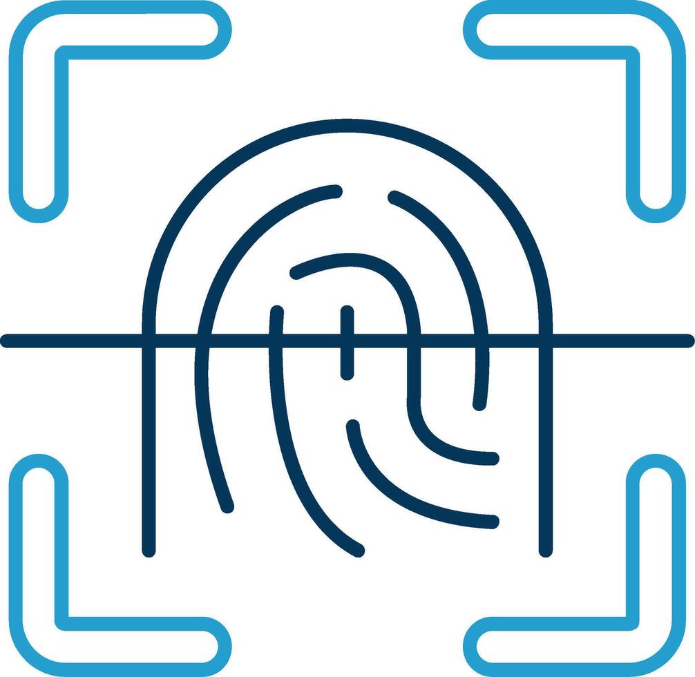 Finger print Line Blue Two Color Icon vector