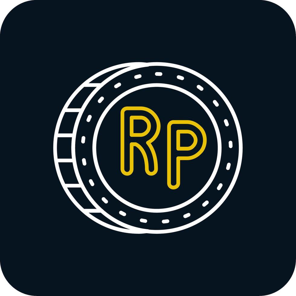 Indonesian rupiah Line Yellow White Icon vector
