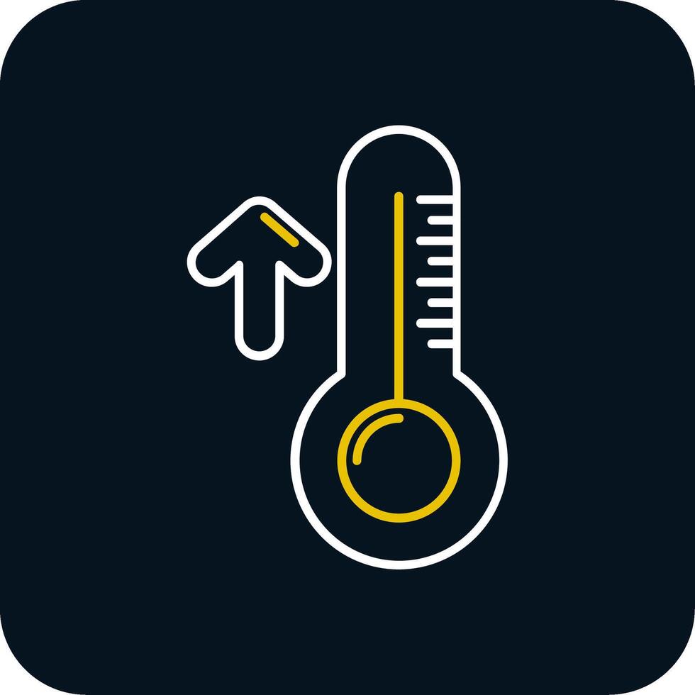 High temperature Line Yellow White Icon vector