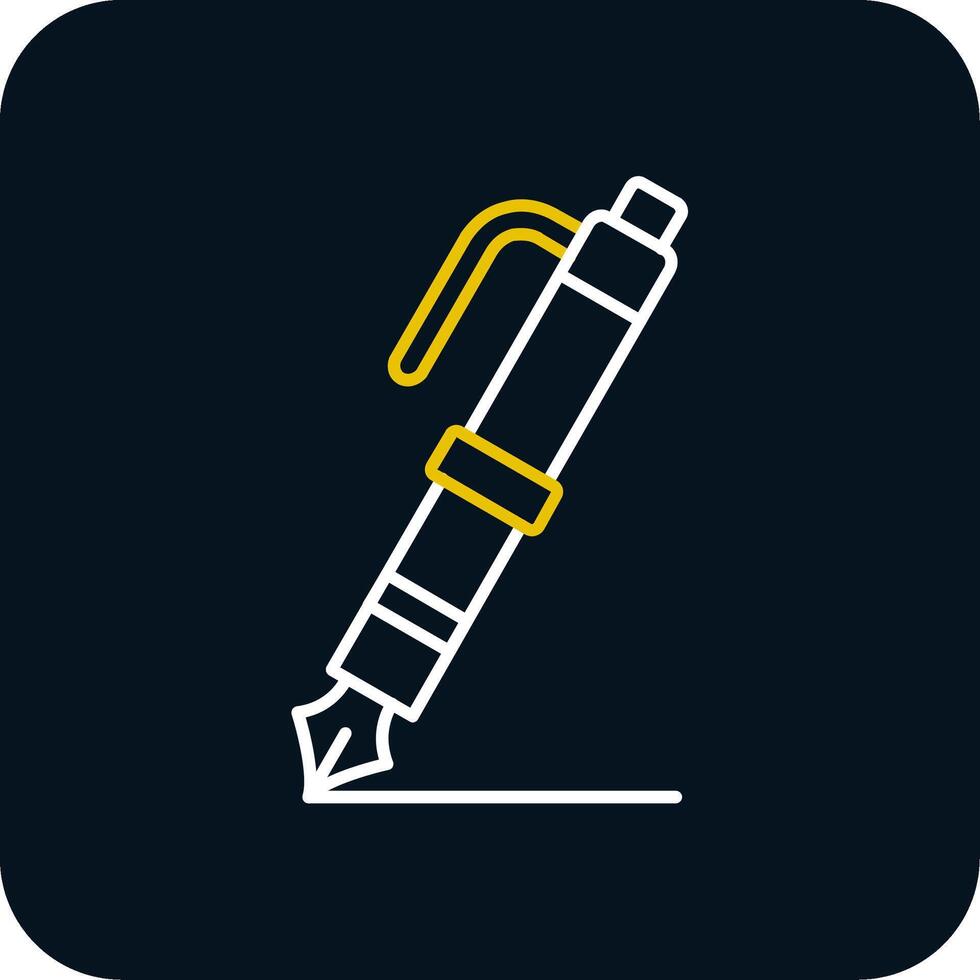 Fountain pen Line Yellow White Icon vector