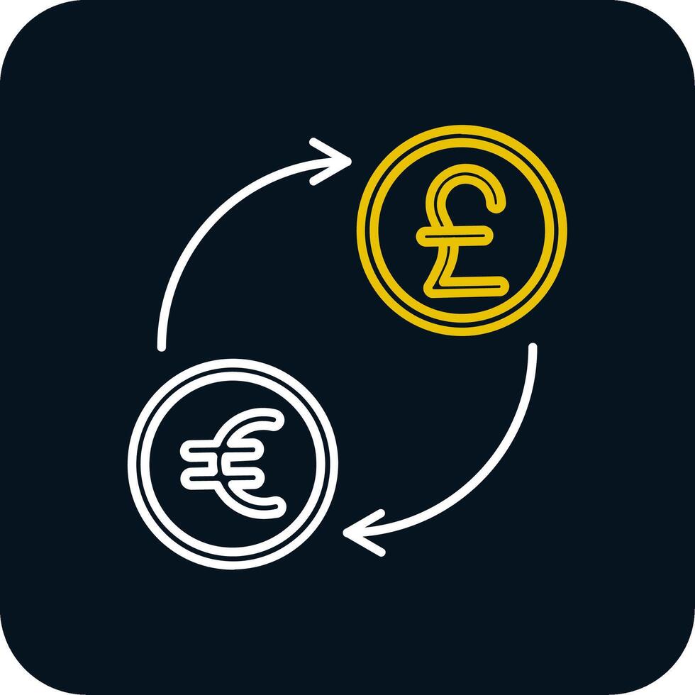 Currency exchange Line Yellow White Icon vector