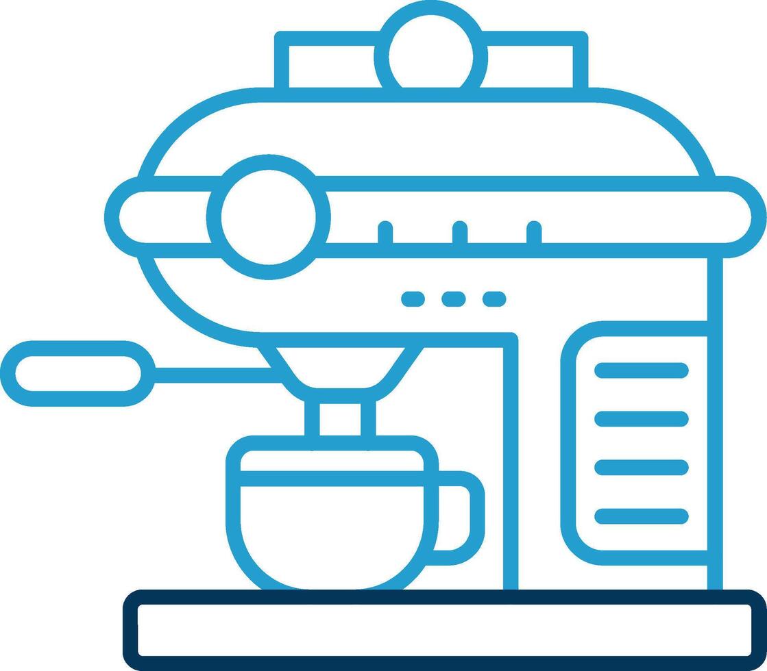 Coffee machine Line Blue Two Color Icon vector