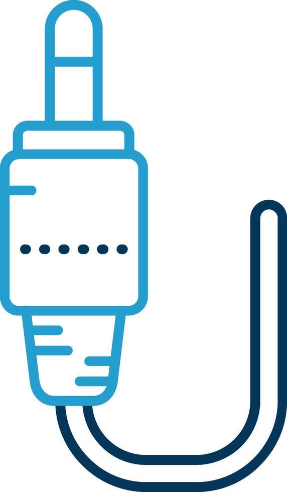 Audio cable Line Blue Two Color Icon vector