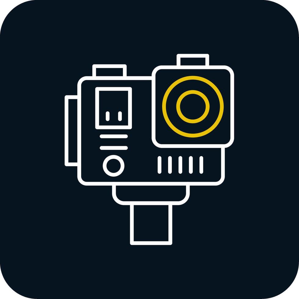 Action camera Line Yellow White Icon vector