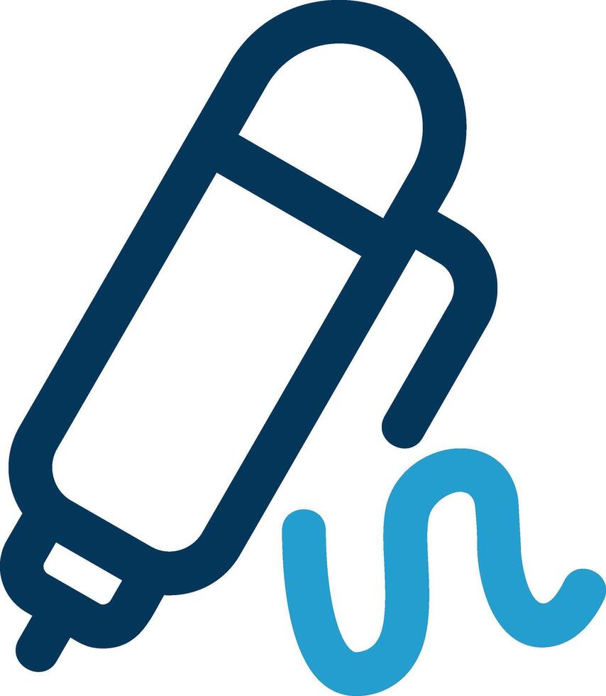 Pen draw Line Blue Two Color Icon vector