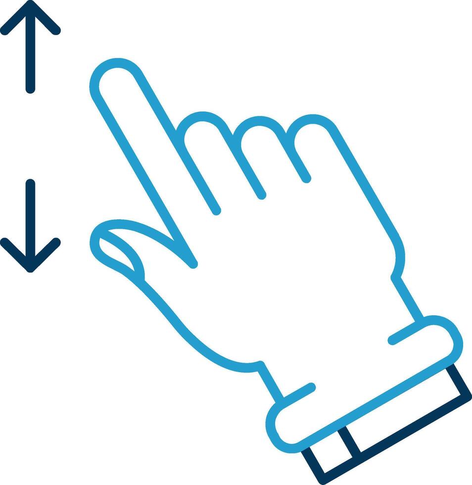 Zoom In Line Blue Two Color Icon vector