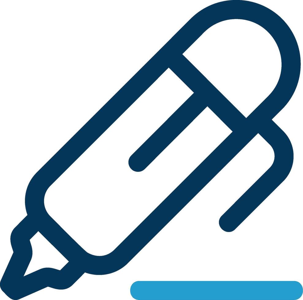 Pen 2 Line Blue Two Color Icon vector