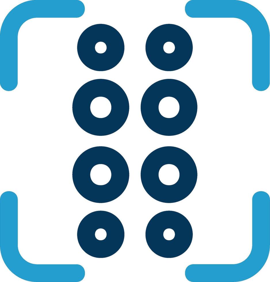 Reorder dots vertical Line Blue Two Color Icon vector