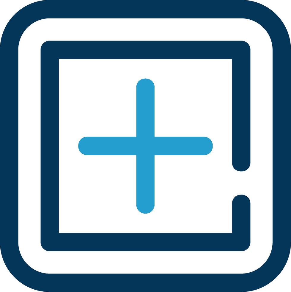 Add square Line Blue Two Color Icon vector