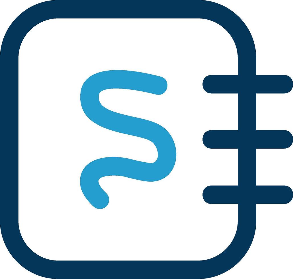 Notepad sketchpad Line Blue Two Color Icon vector