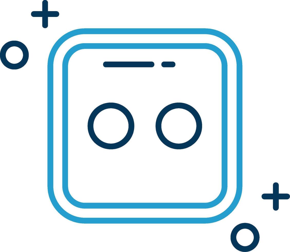 Dice two Line Blue Two Color Icon vector