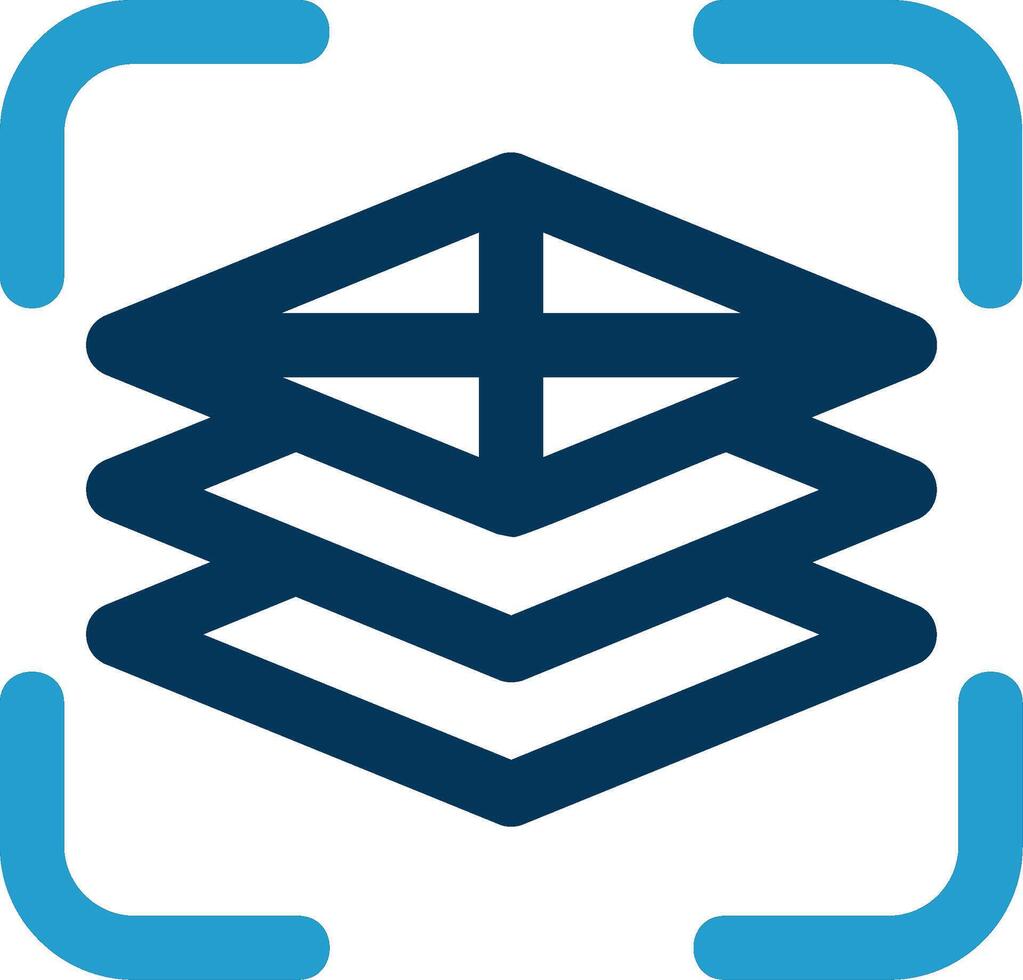 Fill adjustment layer Line Blue Two Color Icon vector