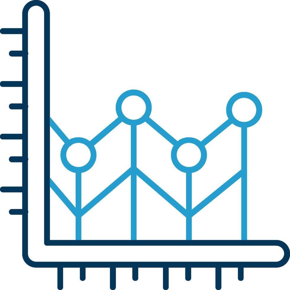 Line chart Line Blue Two Color Icon vector