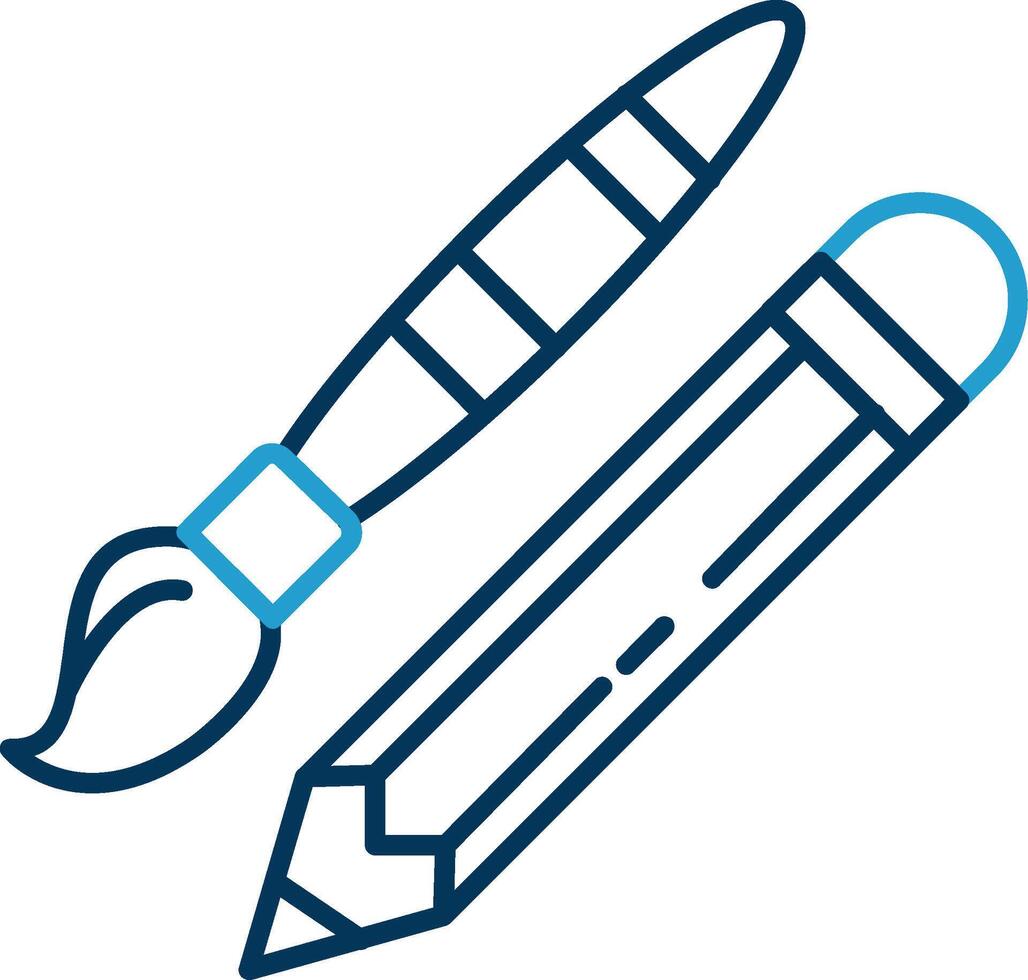 Drawing tools Line Blue Two Color Icon vector