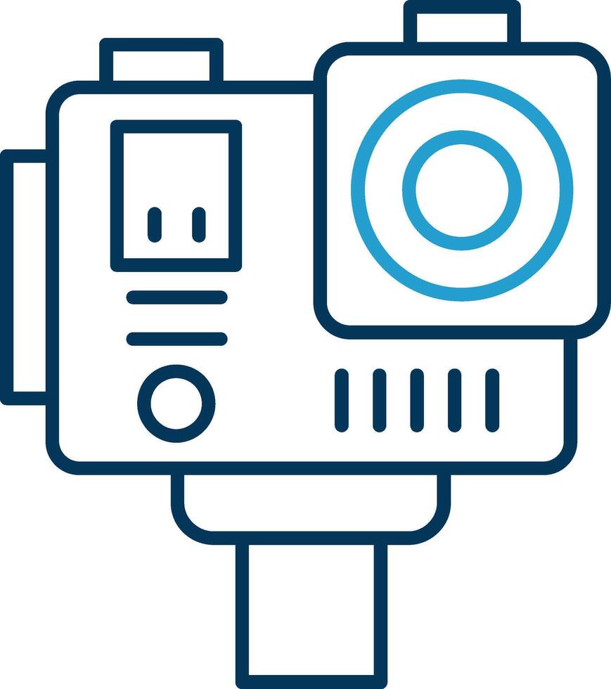 Action camera Line Blue Two Color Icon vector