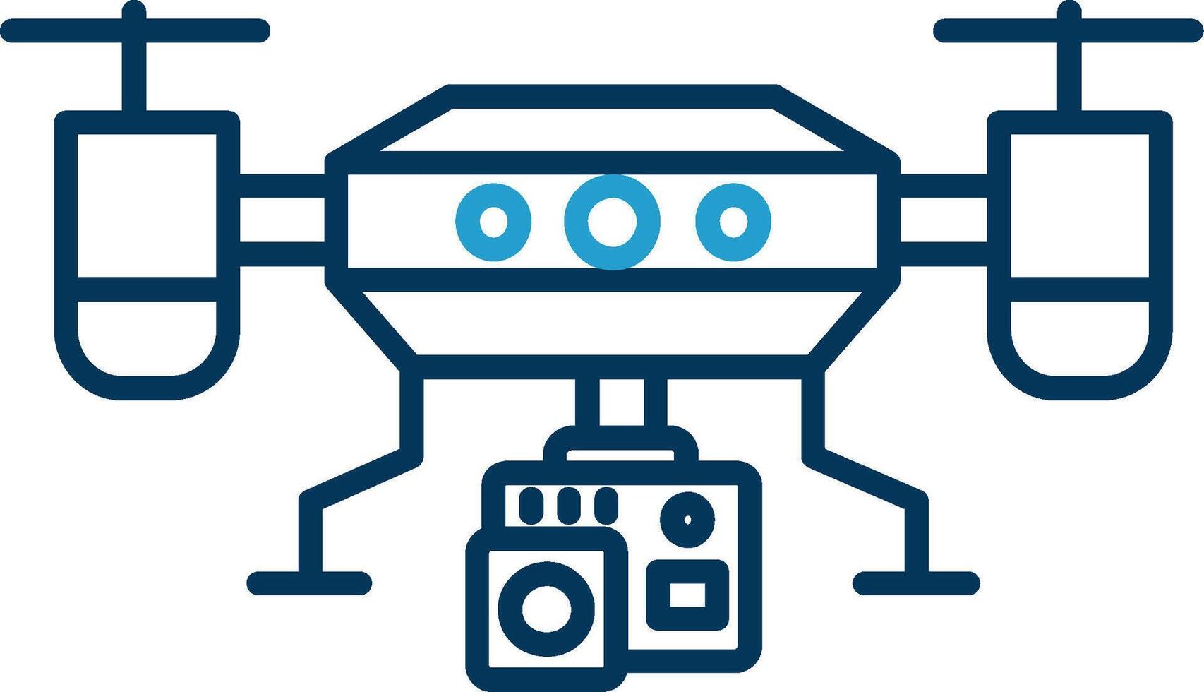 Camera drone Line Blue Two Color Icon vector