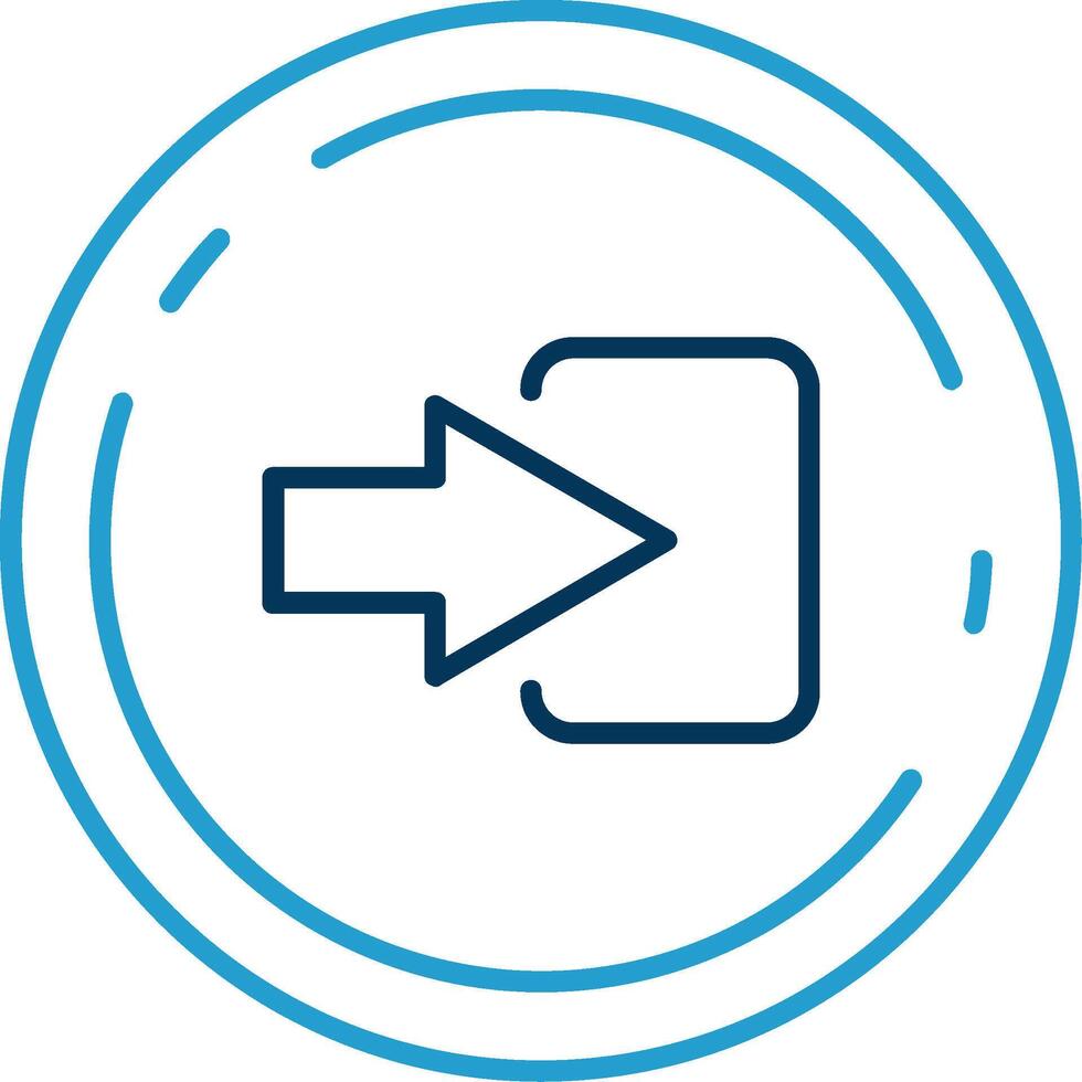 Log in Line Blue Two Color Icon vector