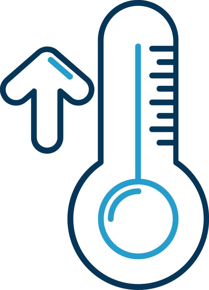 High temperature Line Blue Two Color Icon vector