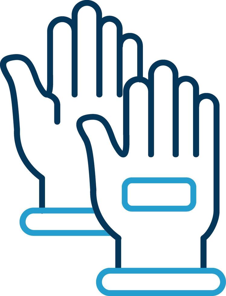 Hand gloves Line Blue Two Color Icon vector