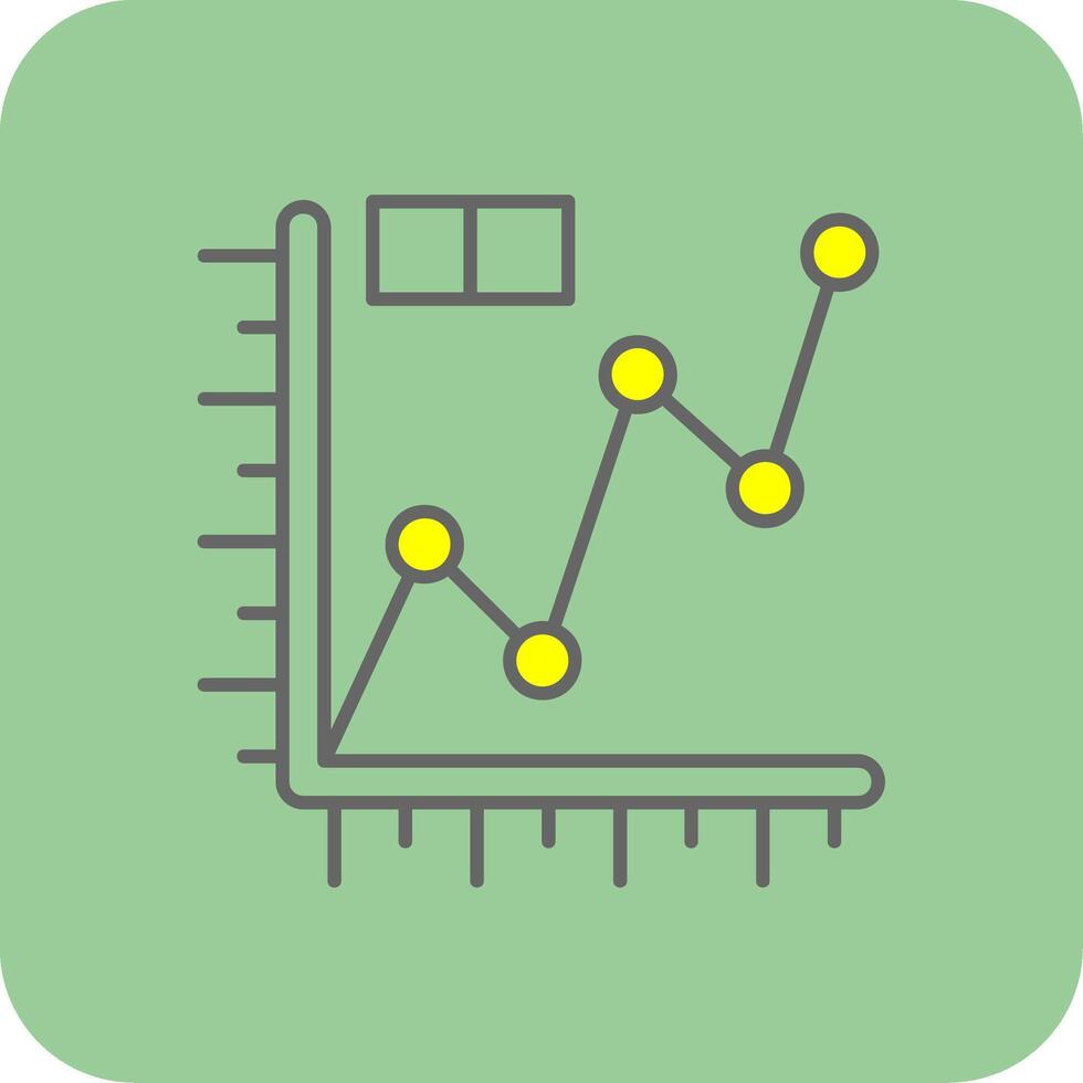 Line graph Filled Yellow Icon vector