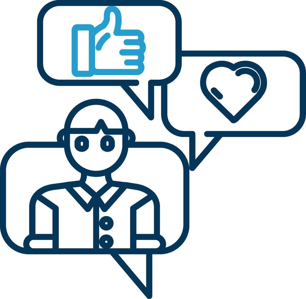 Social engagement Line Blue Two Color Icon vector