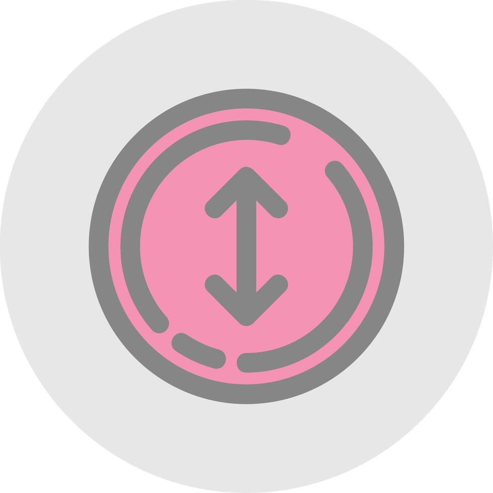 Up and down arrow Line Filled Light Circle Icon vector