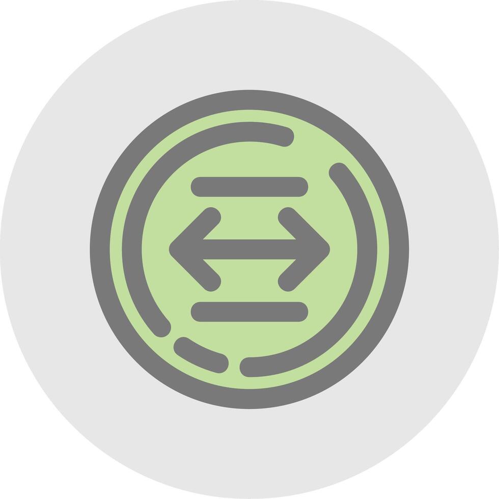 Left and right arrow Line Filled Light Circle Icon vector
