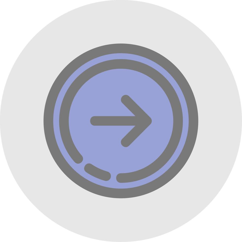 Right arrow Line Filled Light Circle Icon vector