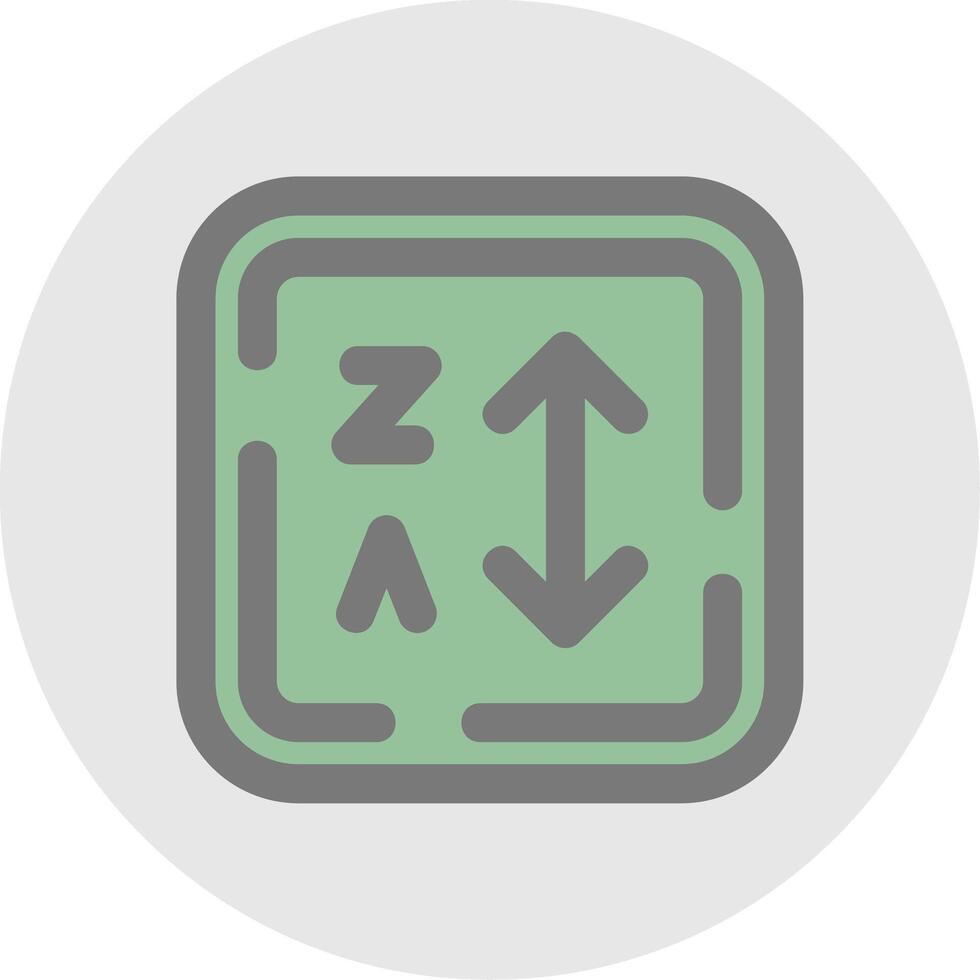 Alphabetical order Line Filled Light Circle Icon vector