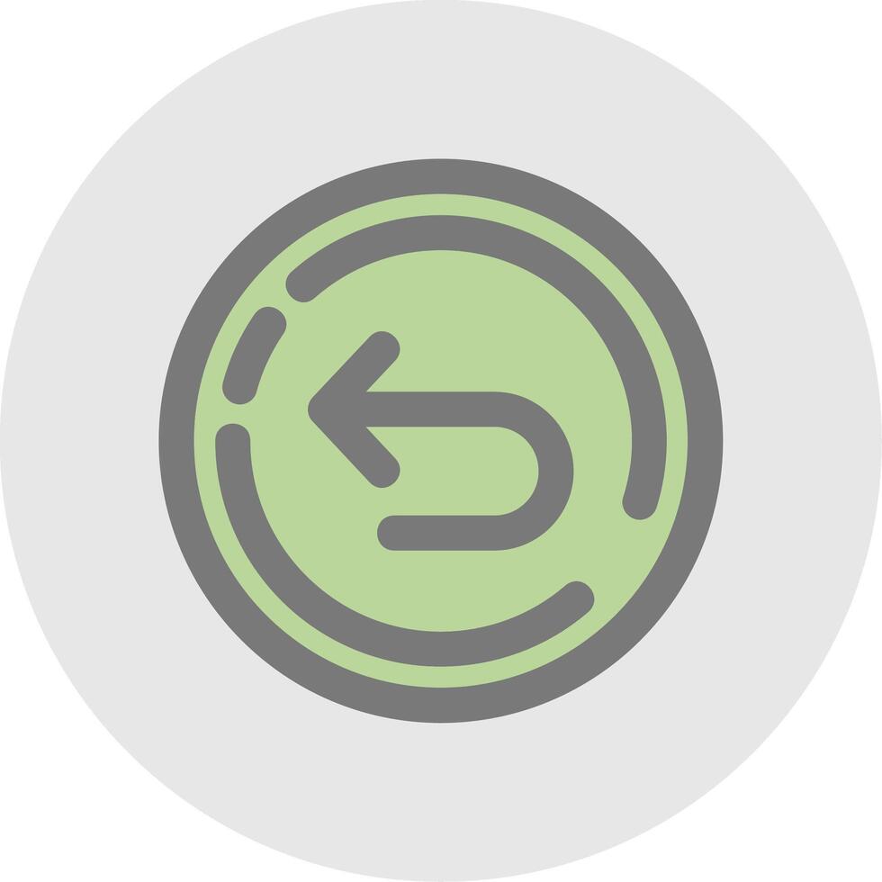 Right turn Line Filled Light Circle Icon vector