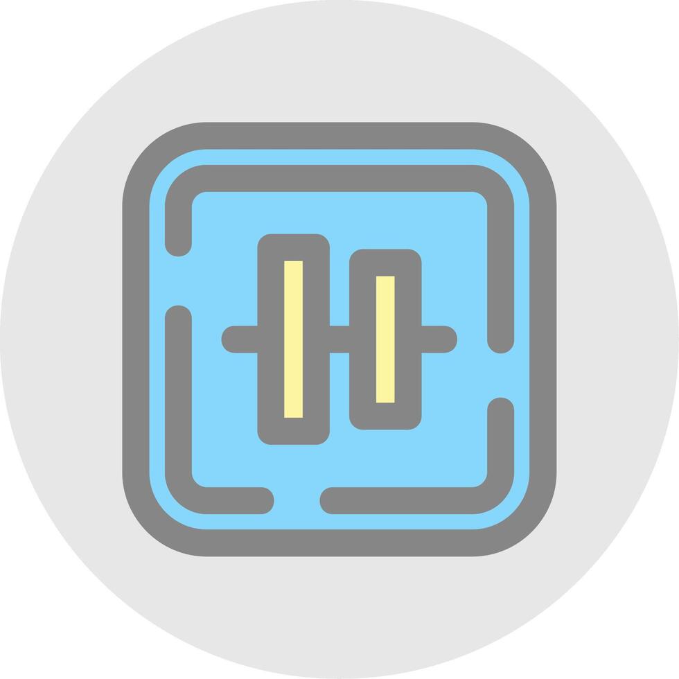Vertical alignment Line Filled Light Circle Icon vector