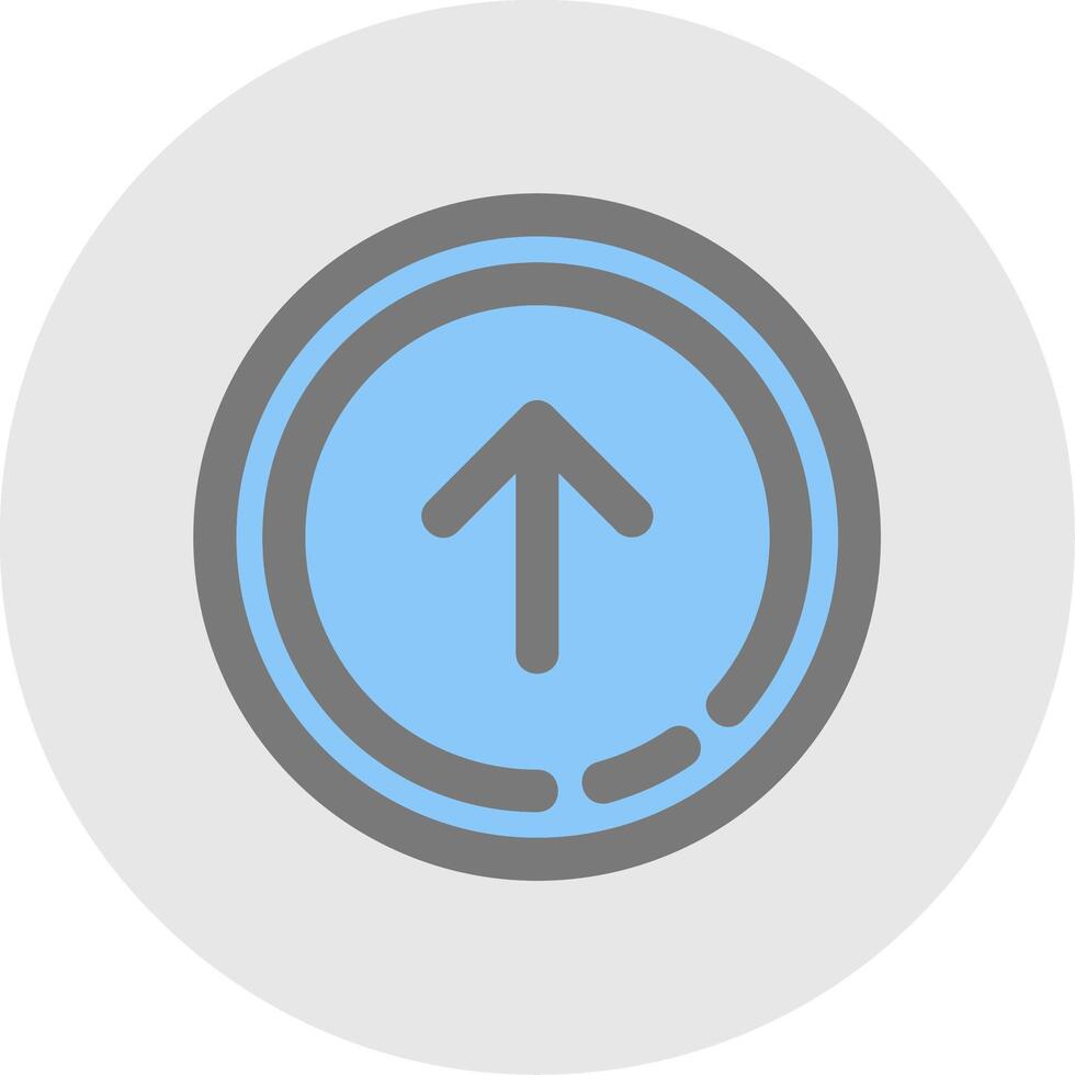 Up arrow Line Filled Light Circle Icon vector