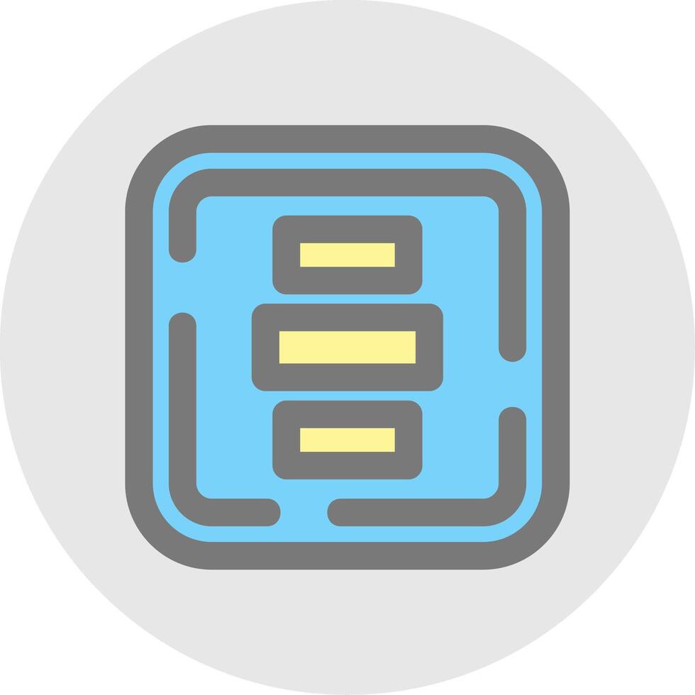 Horizontal Alignment Line Filled Light Circle Icon vector