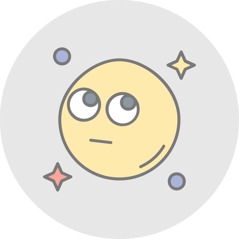 Rolling eyes Line Filled Light Circle Icon vector