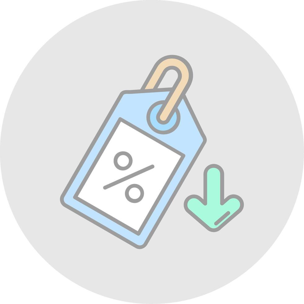 Price tag Line Filled Light Circle Icon vector