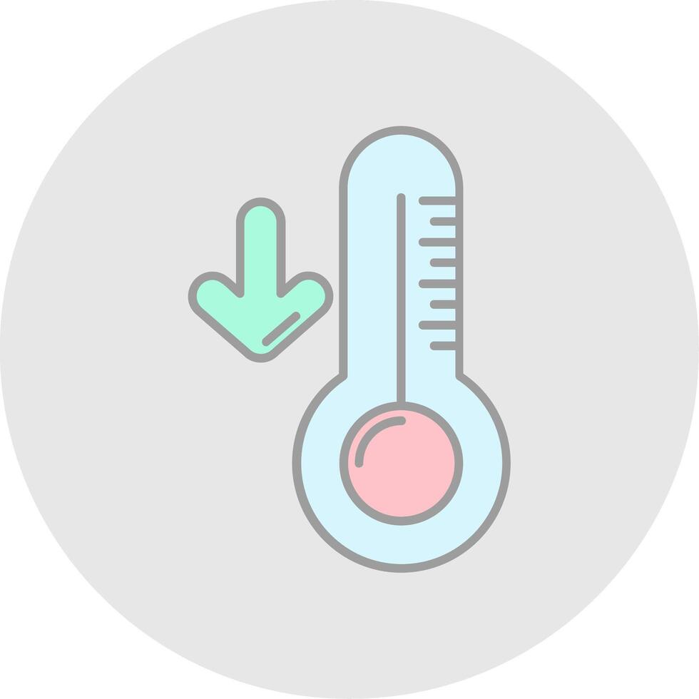 Low temperature Line Filled Light Circle Icon vector