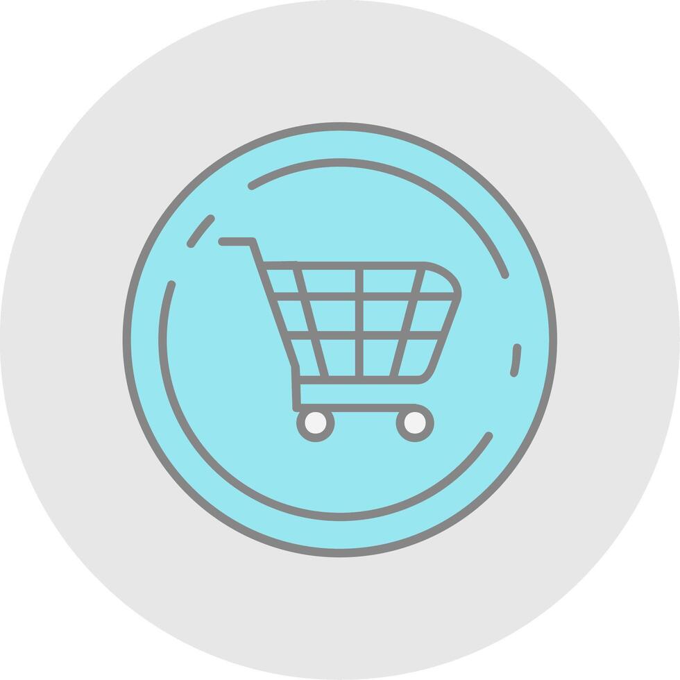 Shopping cart Line Filled Light Circle Icon vector