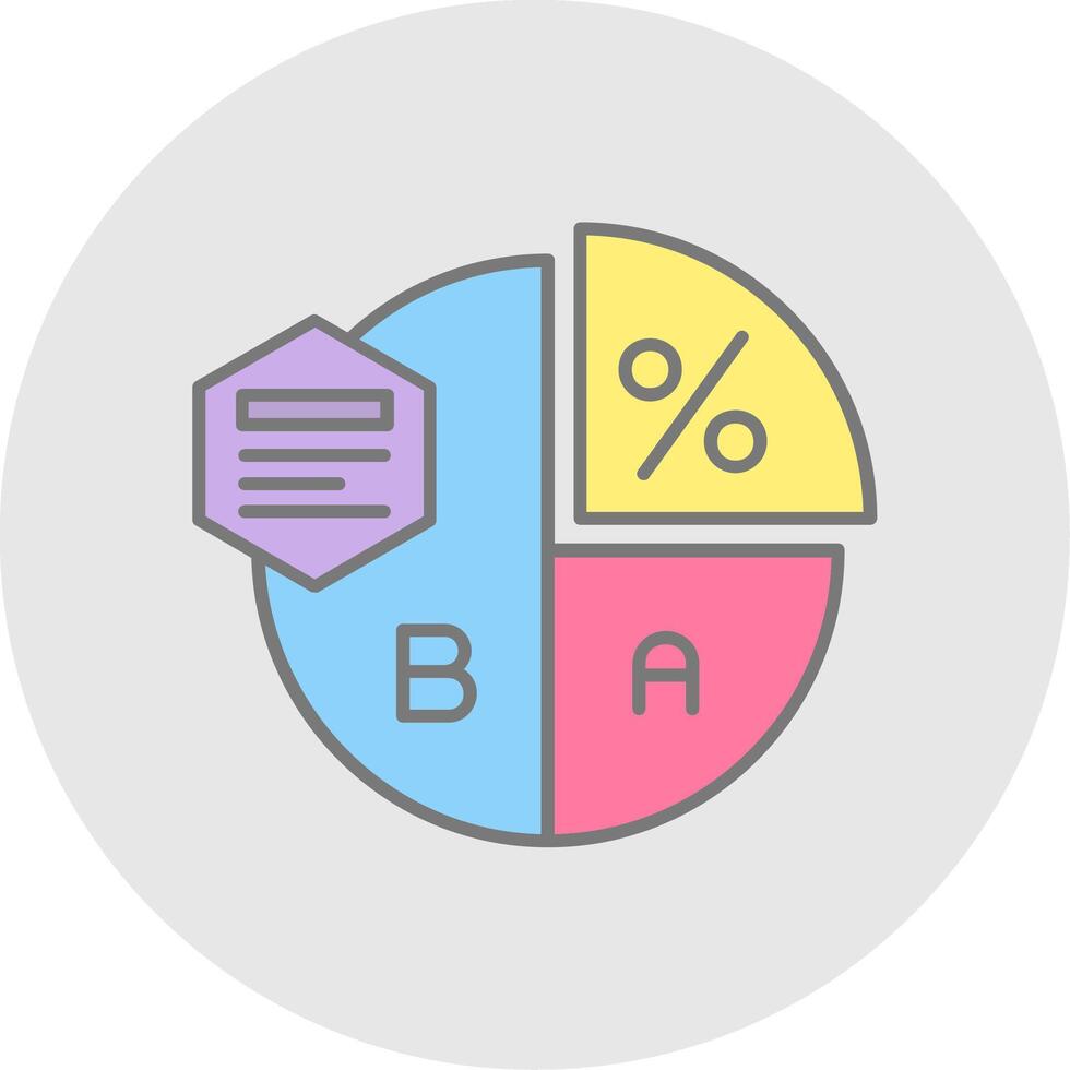 Pie chart Line Filled Light Circle Icon vector