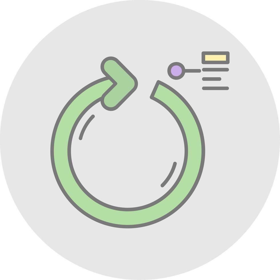Circular Arrow Line Filled Light Circle Icon vector