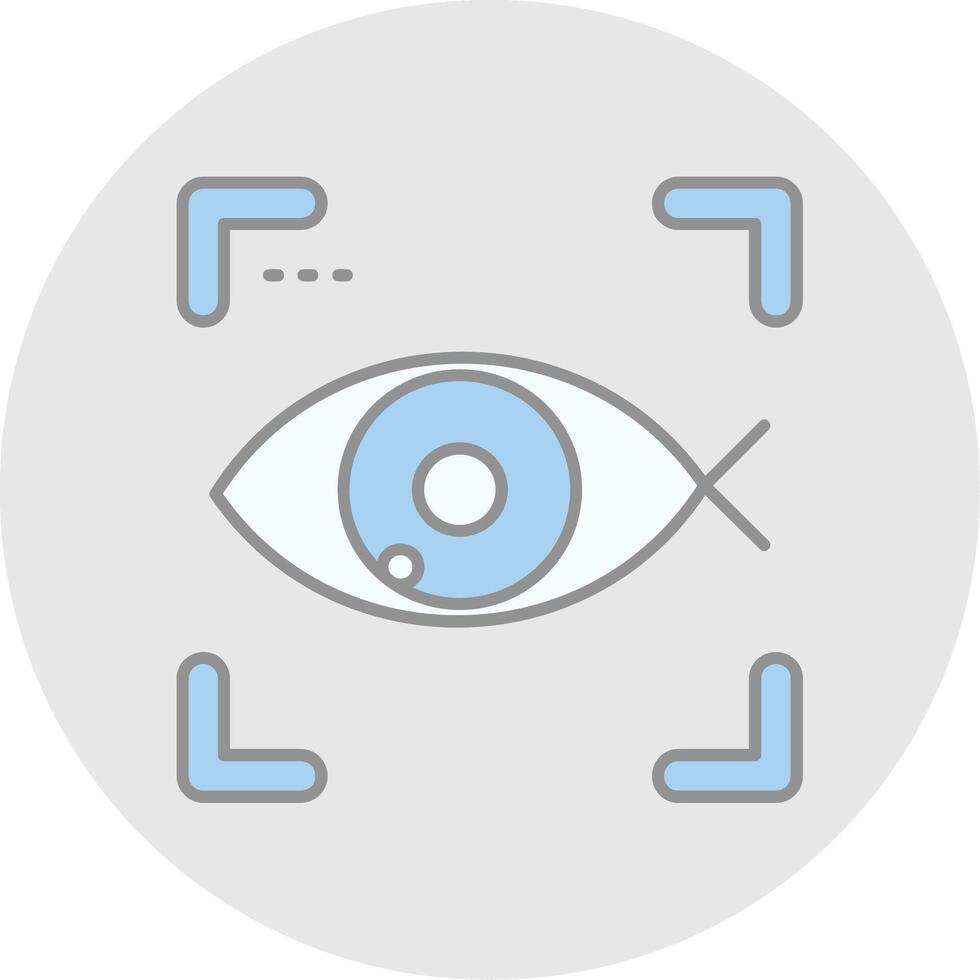 Fish eye Line Filled Light Circle Icon vector