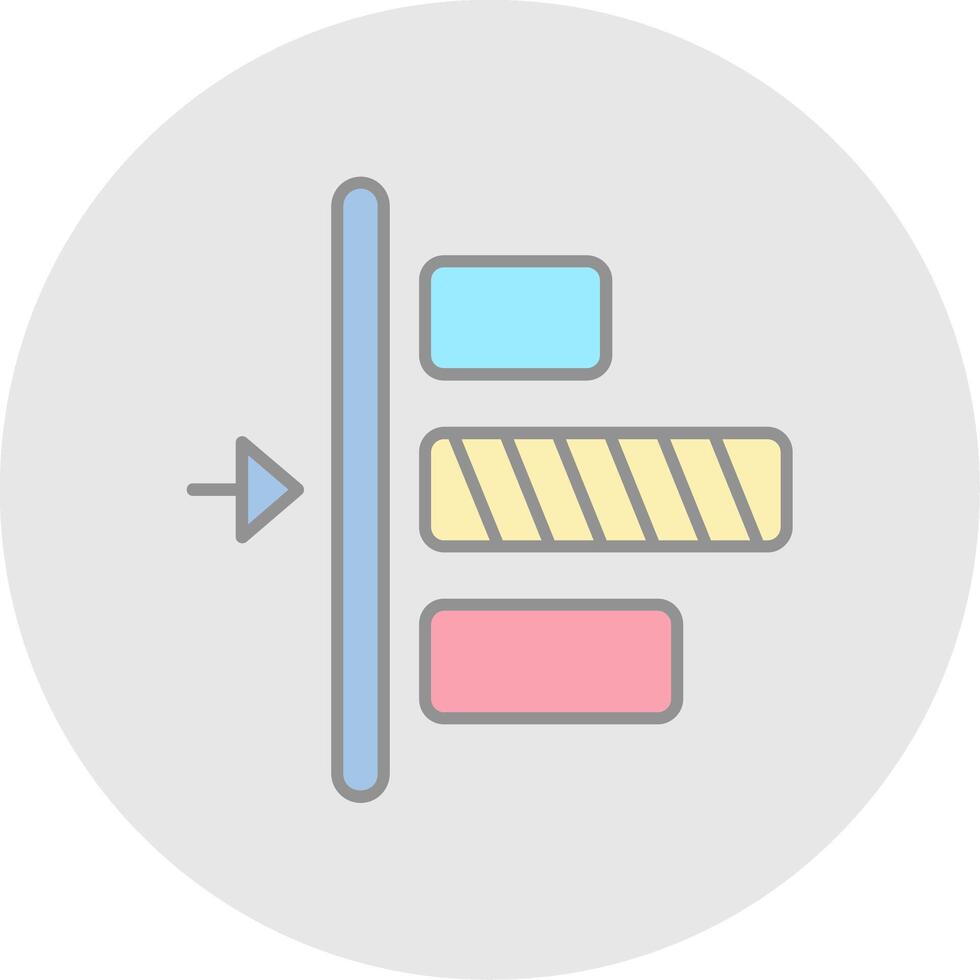 izquierda alineación línea lleno ligero circulo icono vector